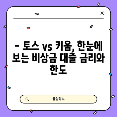 무직자 비상금 대출 인기처 비교 | 토스 vs 키움