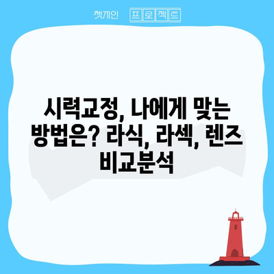 시력교정의 완벽 가이드 | 라식, 라섹, 렌즈의 철저한 비교