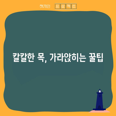 목감기 완화 팁 5가지 | 칼칼한 기침과 목아픔 해소