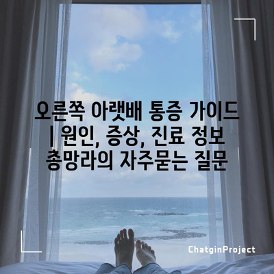 오른쪽 아랫배 통증 가이드 | 원인, 증상, 진료 정보 총망라