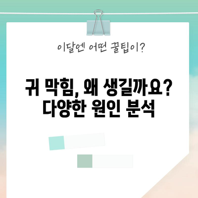 귀 막힘 해결법 | 원인 분석과 실용적 방법