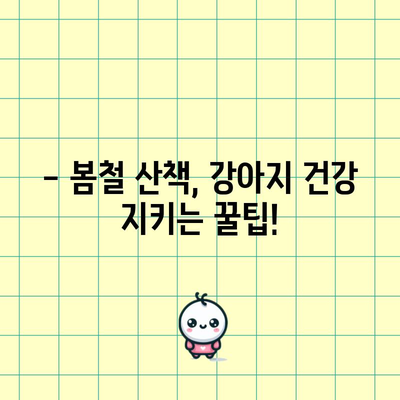 봄철 강아지 산책 안전 수칙 | 유박비료·진드기·알레르기 대비