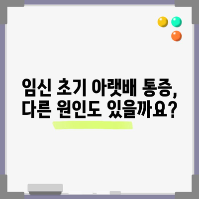 임신 초기 아랫배 통증의 원인과 안심하는 방법