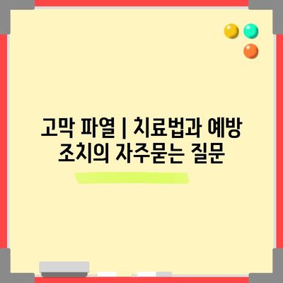 고막 파열 | 치료법과 예방 조치