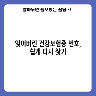 건강보험증 번호 손쉽게 확인 | 건강보험공단 홈페이지 활용법