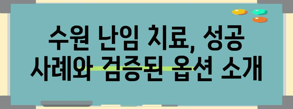 수원 난임 부부를 위한 협력 치료 옵션 | 성공 사례와 검증