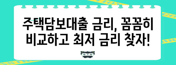 주택담보대출 금리 비교 가이드 | 최저 금리 찾기, 신용등급별 금리, 대출 조건 비교