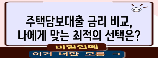 주택담보대출 금리 비교 가이드 | 최저 금리 찾기, 신용등급별 금리, 대출 조건 비교