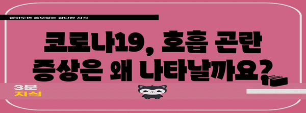 코로나19 호흡 곤란 대처법 | 원인, 증상, 치료