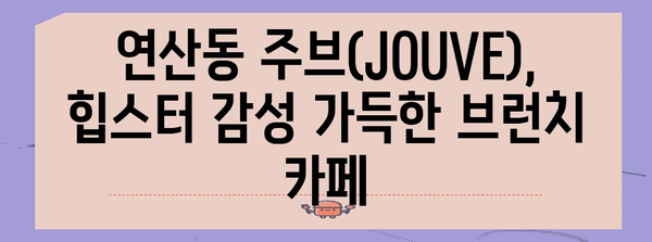 연산동 신상 브런치 카페 | 주브(JOUVE)에서 특별한 식사