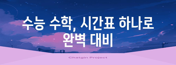 수능 수학 시간표 완벽 분석| 효율적인 학습 전략 & 시간 관리 가이드 | 수능, 수학, 시간표, 학습 전략, 시간 관리