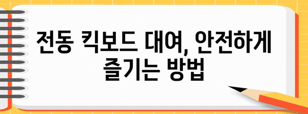 전동 킥보드 등 대여 완벽 가이드 | 상세 정보와 장기 대여 방법