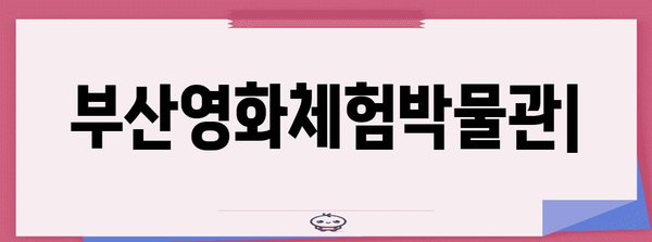 부산 최고의 실내 놀이공간 | 부산영화체험박물관