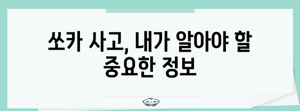 쏘카 사고 대응 완벽 가이드 | 책임과 보험 처리 절차