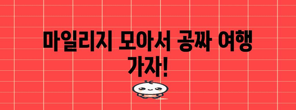 마일리지 꿀팁 | 교통비 아낄 줄 알면 개꿀!