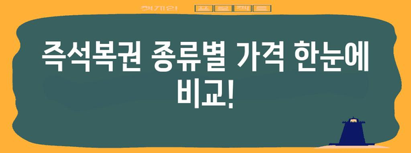 즉석복권 가격 비교 | 로또, 연금복권, 스크래치