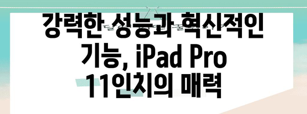 iPad Pro 11인치, 스펙·기능·활용법 총정리