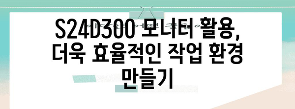 삼성 S24D300 모니터 가이드 | 설정부터 활용까지