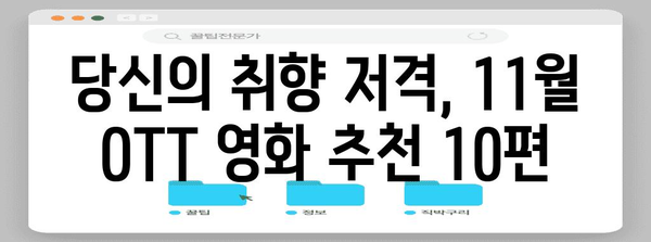 OTT 추천 영화 BEST 10 | 2024년 11월 필수 시청 리스트