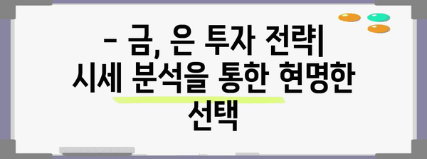 금,은 시세 추이 분석 | 경기도 금은방 실시간 가격 확인