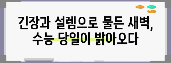 수능 아침 풍경| 긴장과 설렘 속 펼쳐지는 특별한 순간 | 수능, 시험 당일, 아침 풍경, 감동 이야기