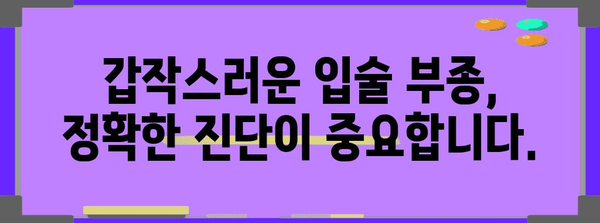 갑작스러운 입술 부종 | 원인, 대처법, 병원 가이드