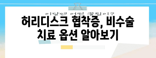 허리디스크 협착증 수술 대안 | 비수술적 치료 옵션