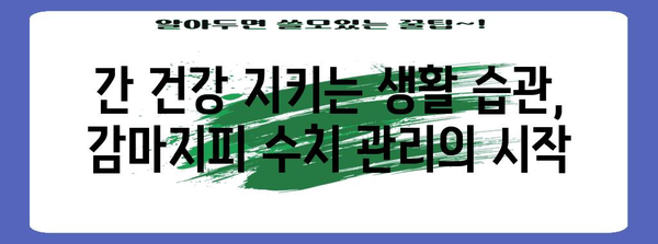 건강한 간 기능을 위한 감마지피 지침서 | 수치 낮추는 실습적 방법