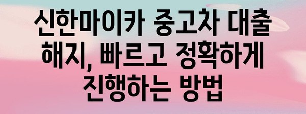 신한마이카 중고차 대출 해지에 따른 환급 액수 알아보기