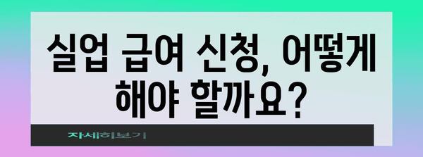 실업 급여수급 조건과 절차 | 지원서 및 신청 안내