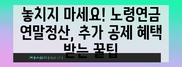 연말정산 노령연금 완벽 가이드 | 공제 항목, 계산 방법, 환급금 확인