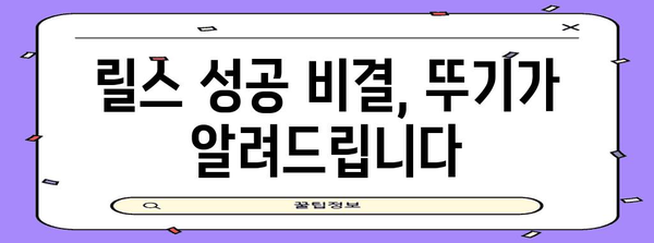 뚜기의 인스타그램 릴스 시작 가이드 | 성공으로 가는 지름길