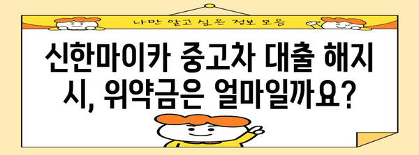 신한마이카 중고차 대출 해지에 따른 환급 액수 알아보기