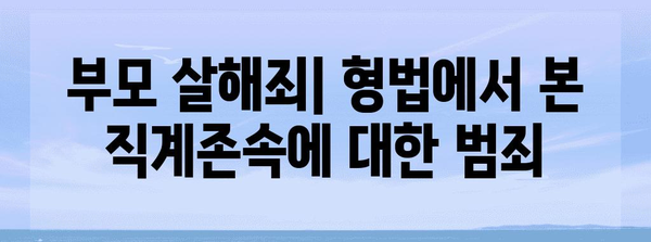 직계존속에 대한 법적 책임과 의무 | 가족법, 상속, 형법, 친족