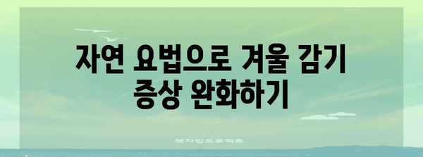 졸림 없이 겨울 감기를 이기는 방법 | 자연 요법 가이드