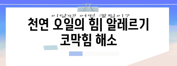 천연 시압 요법으로 알레르기성 코막힘 해소