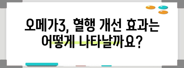 오메가3 성분으로 혈행 개선 | 필수 영양제 소개