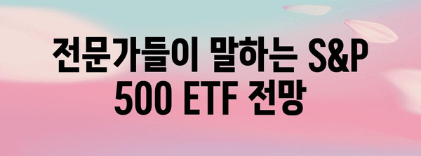 S&P 500 ETF | 성과, 전망, 투자 방법