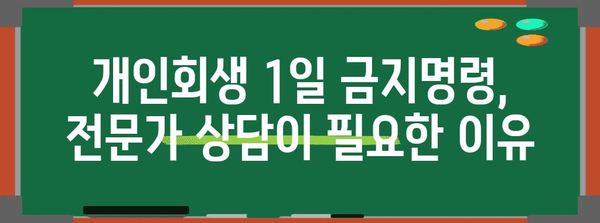 개인회생 1일 금지명령 | 법적 절차와 상담 안내