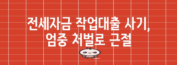 전세자금 작업대출 사기 피해 시 처벌 강화 안내