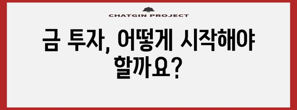 금투자 가이드 | 지금이 적절한가? 방법과 전망