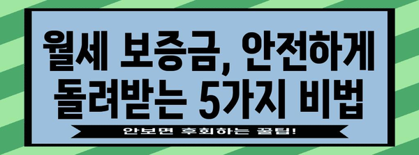 월세 보증금 신속 회수 전략 | 임대차 계약에서 지켜야 할 5가지 사항