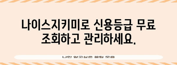 신용등급 쉽게 확인하세요! 나이스지키미 조회법