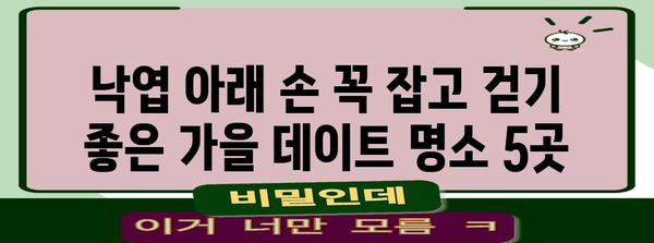 가을 데이트 장소 5곳, 낙엽 낭만 가득한 로맨틱 코스