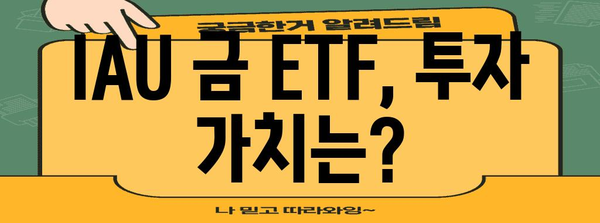 금 ETF IAU 수익률 실적과 현황