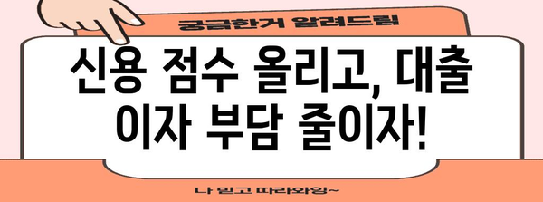 신용대출 금리 낮추는 핵심 전략 | 신용 점수 향상