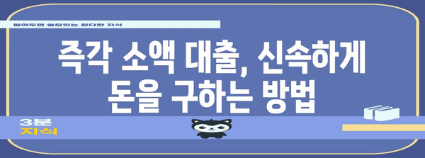 즉각 소액 대출 | 긴급 자금 조달 방법 탐구