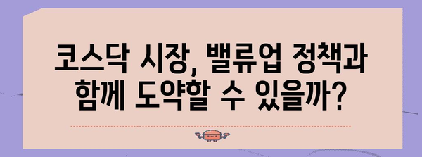 코스닥 부활의 신호? 밸류업 정책의 효과 분석