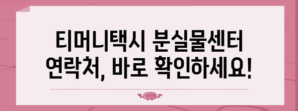 티머니택시 분실물 찾기 가이드 | 귀중품 빠르게 찾아내기