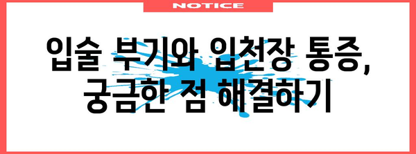 입술 부기와 입천장 통증 해결하기 | 원인과 완벽 가이드